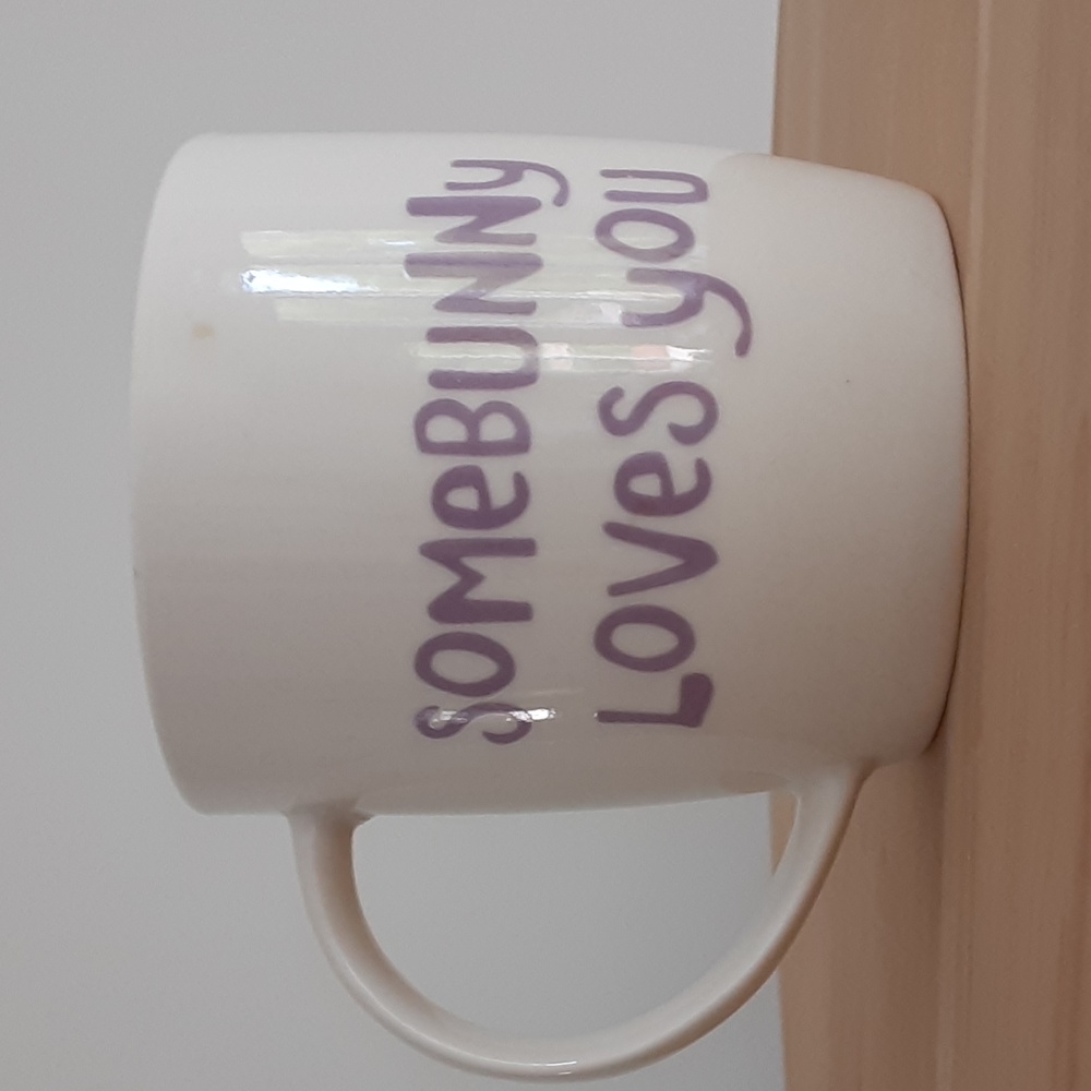 SOMEBUNNY LOVES YOU Blue Bunny Rabbit Cup Mug 10 oz - Picture 2 of 4